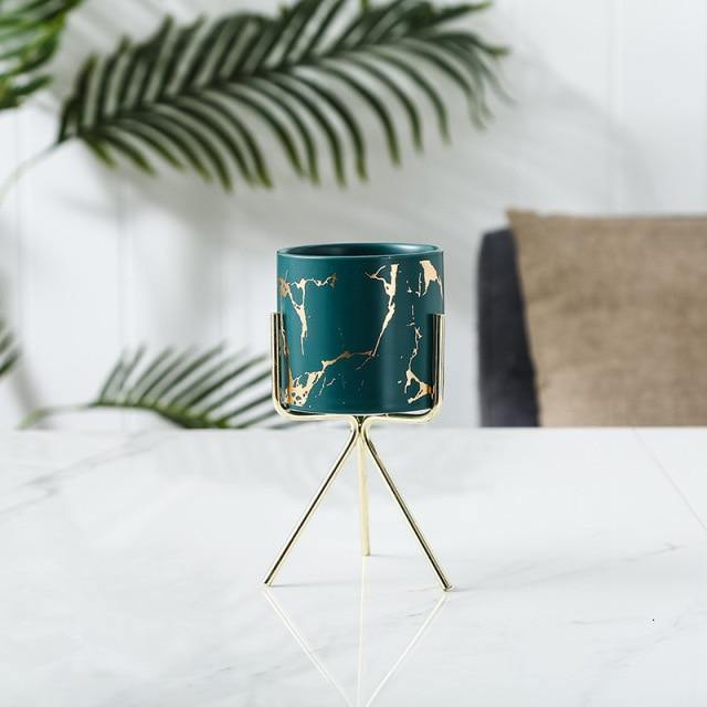 Geometric Marbled Serenity Planter